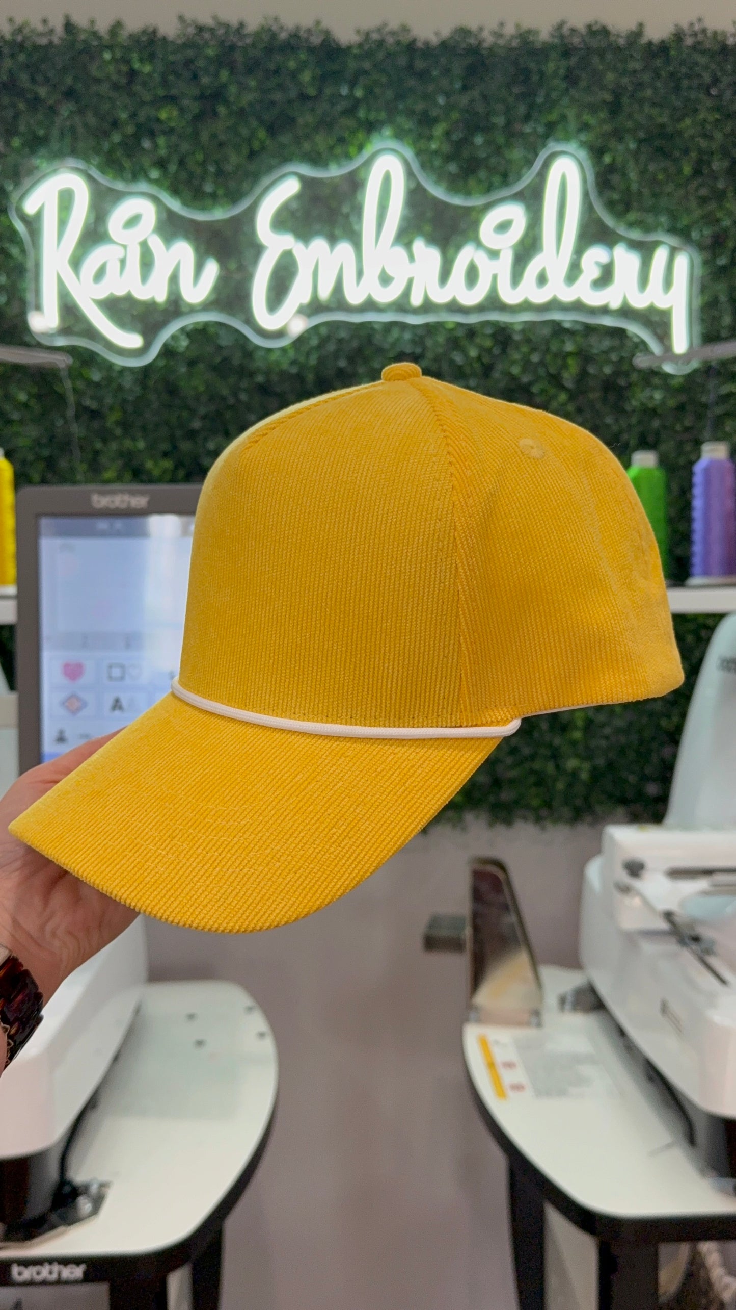Yellow Corduroy Trucker Hat (blanks)