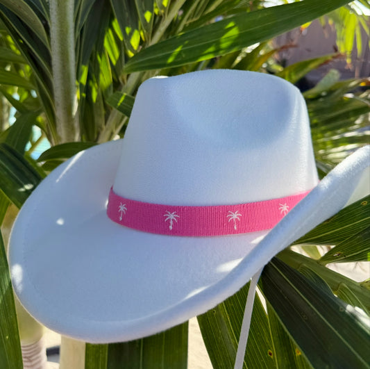 Palm Tree Hat Band (white)