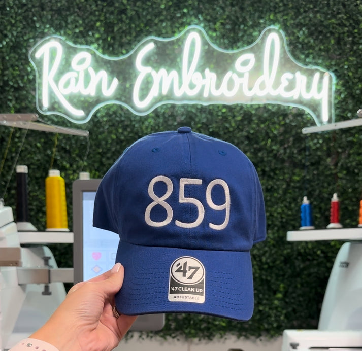 Area Code Embroidered Hat – Rain Embroidery