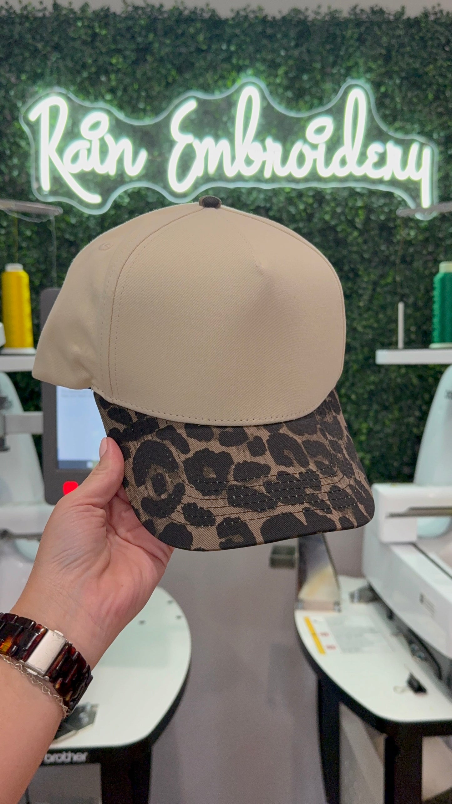 Vintage Leopard Trucker Hat (blank)