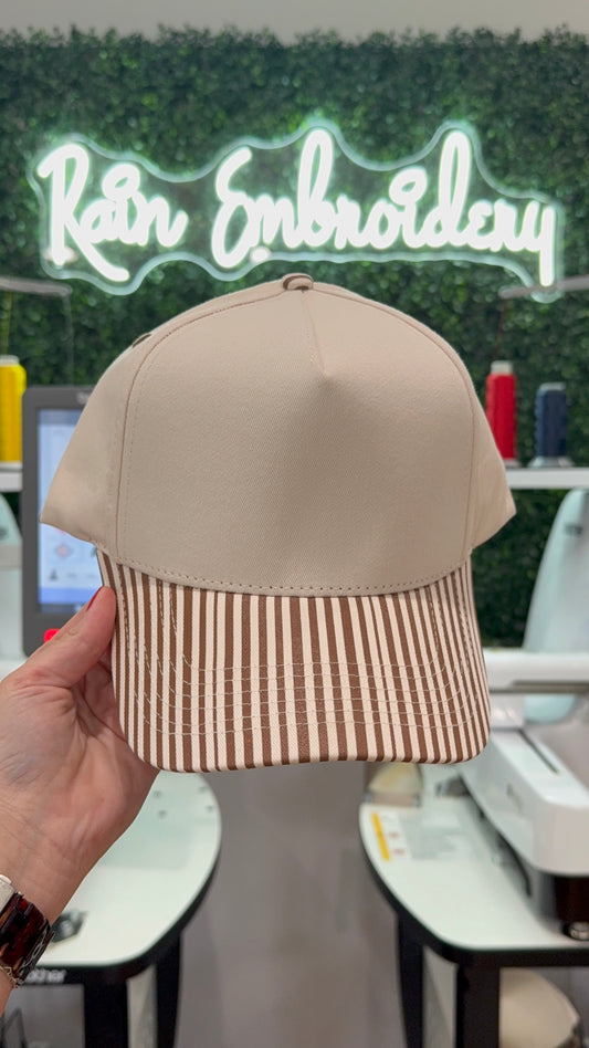 Brown Stripes Trucker Hat (blank)
