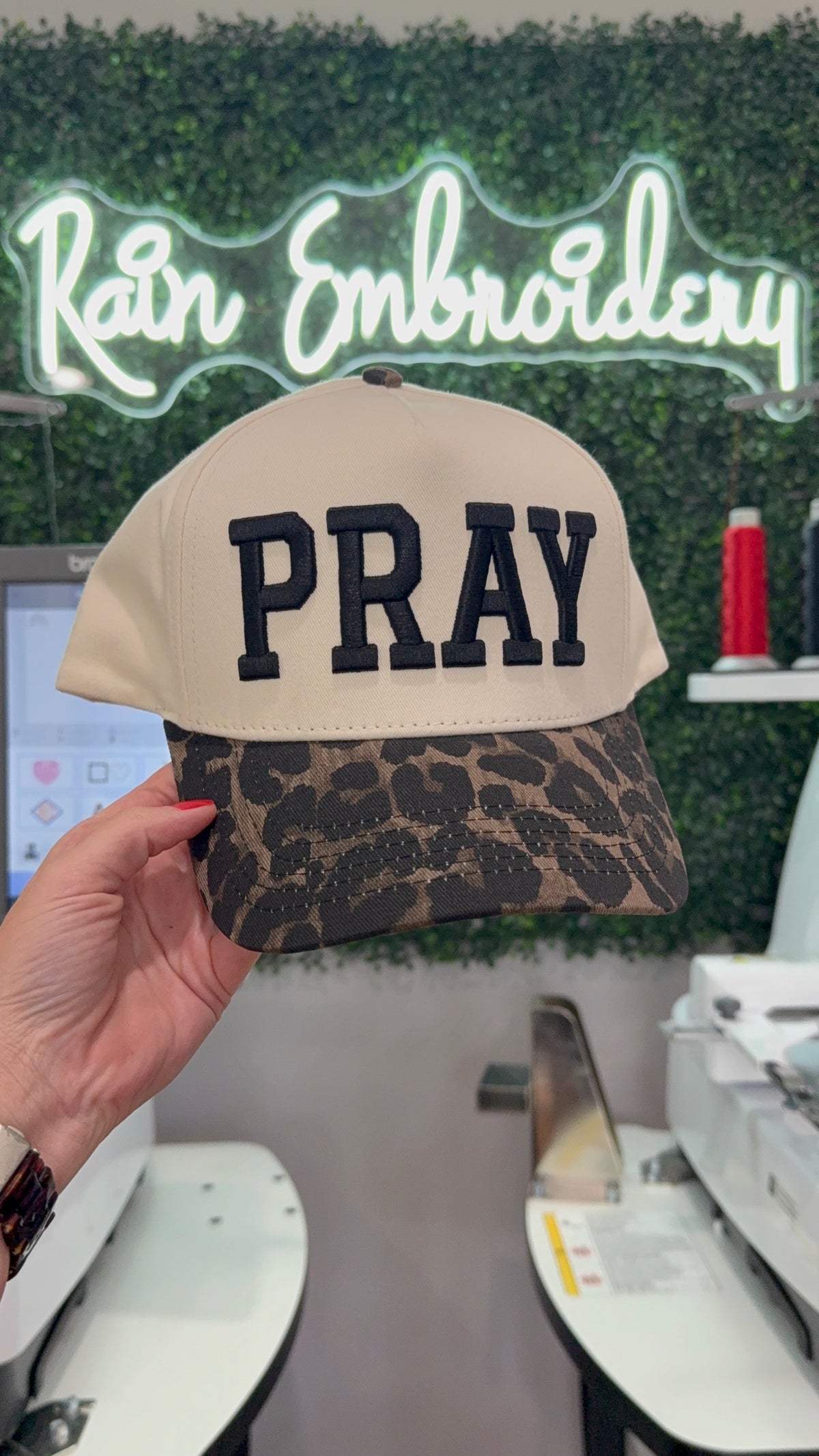 PRAY Leopard Vintage Embroidered Hat