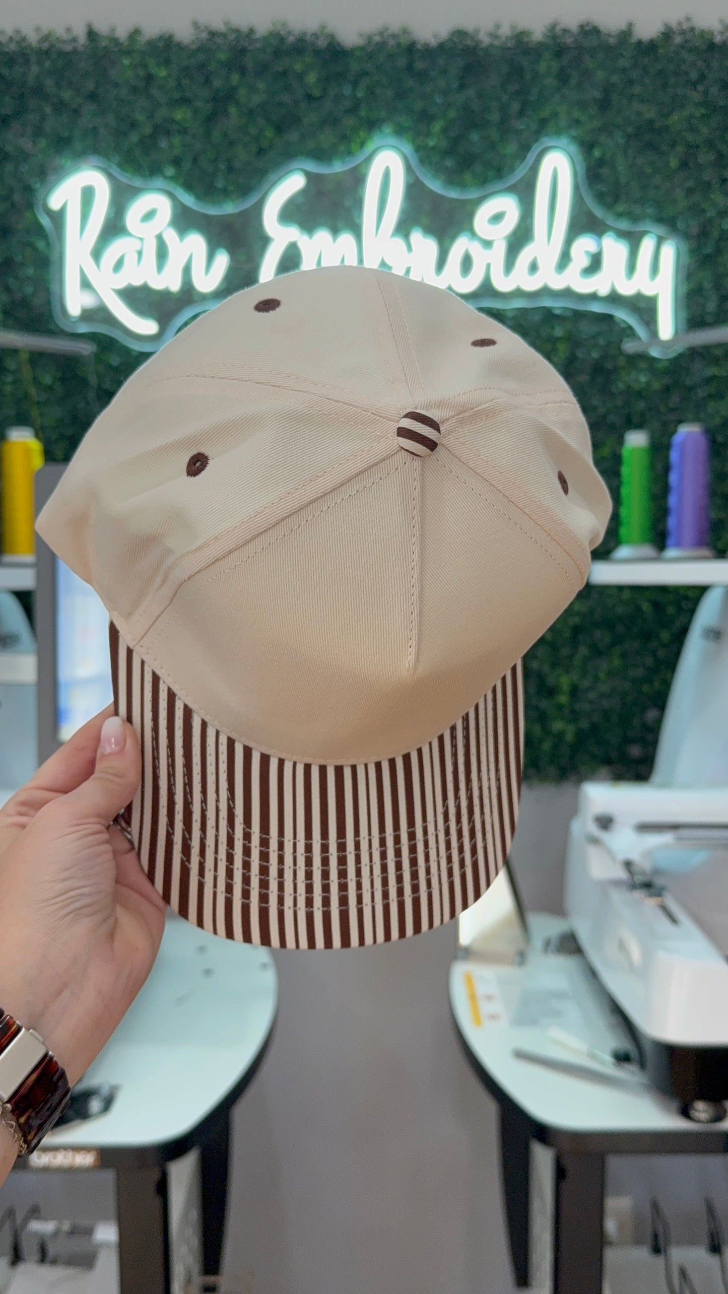Brown Stripes Trucker Hat (blank)