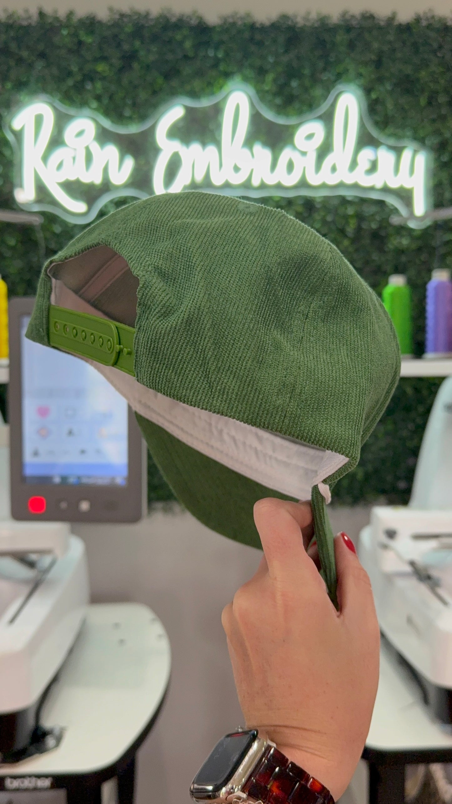 Green Corduroy Trucker Hat (blanks)