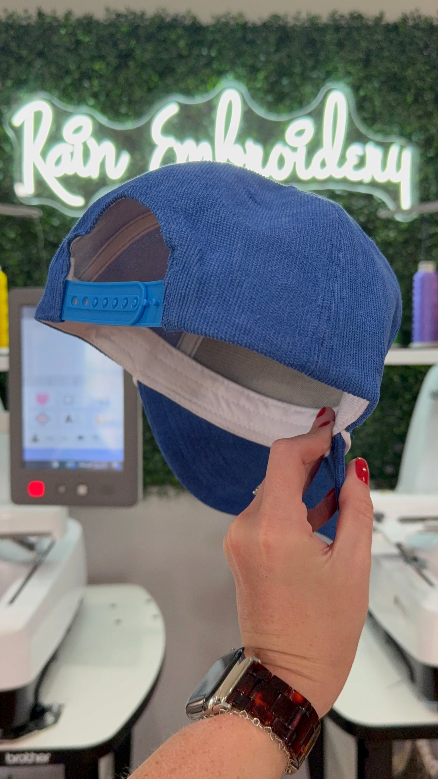 Blue Corduroy Trucker Hat (blanks)