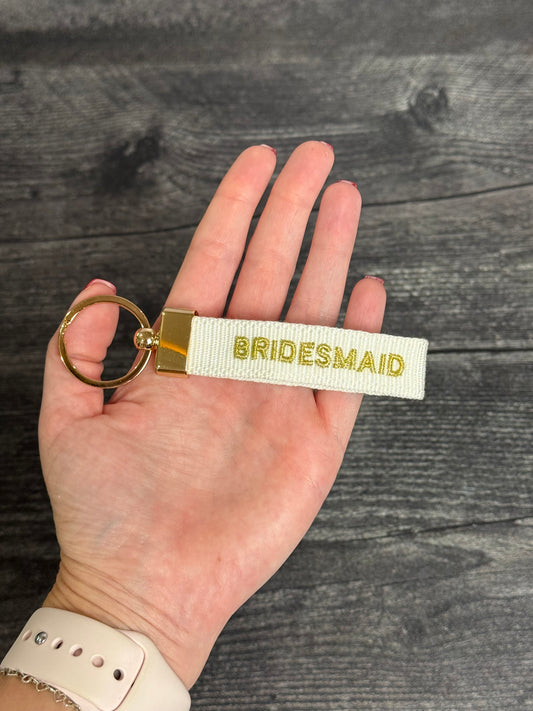 Bridesmaid Embroidered Keychain