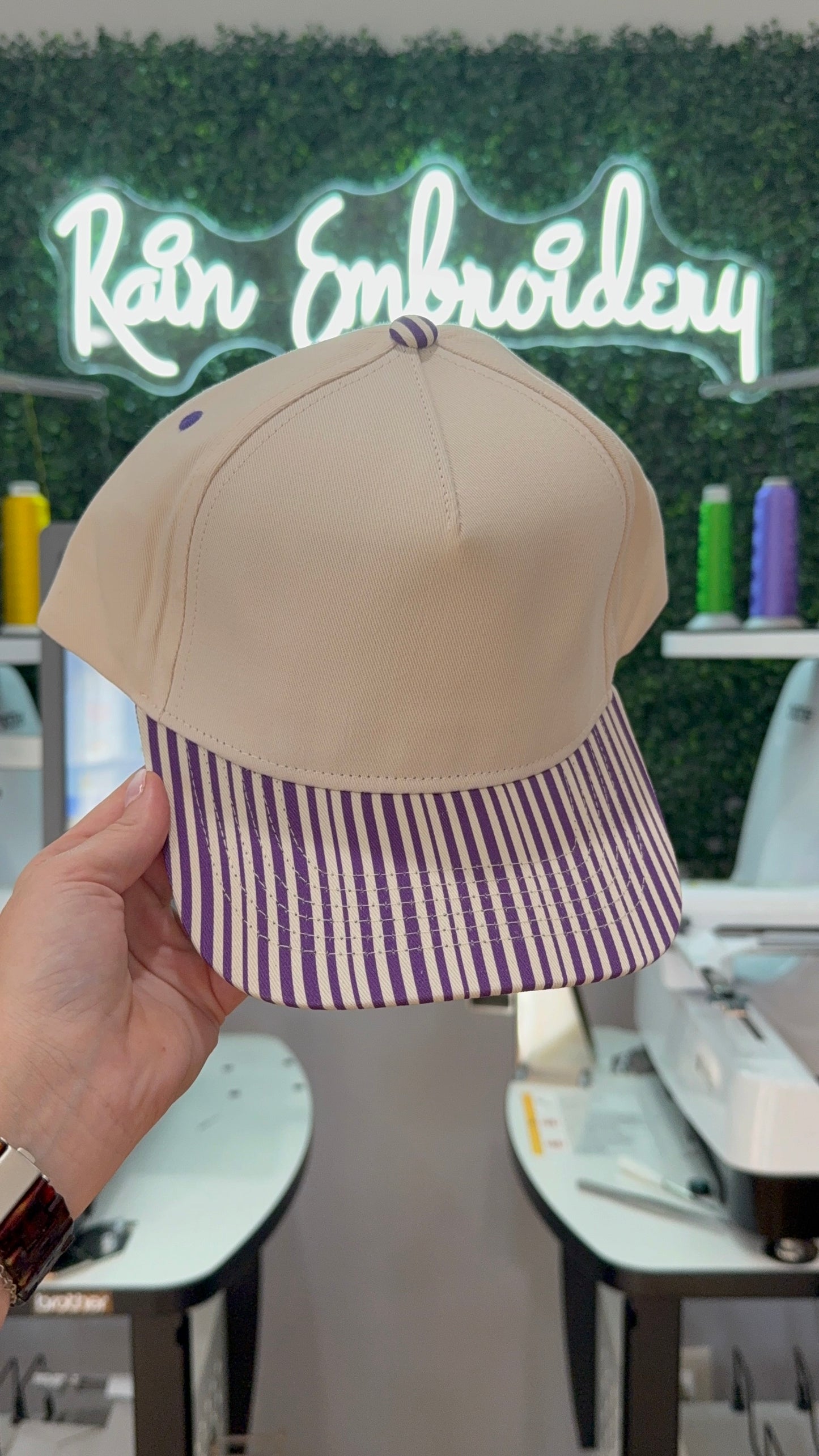 Purple Stripes Trucker Hat (blank)