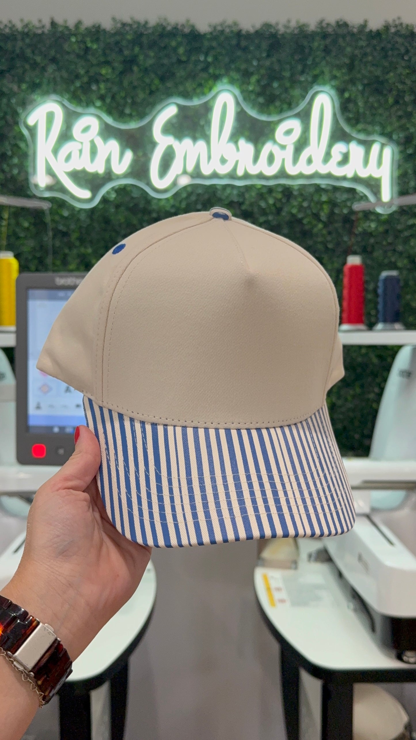 Blue Stripes Trucker Hat (blank)