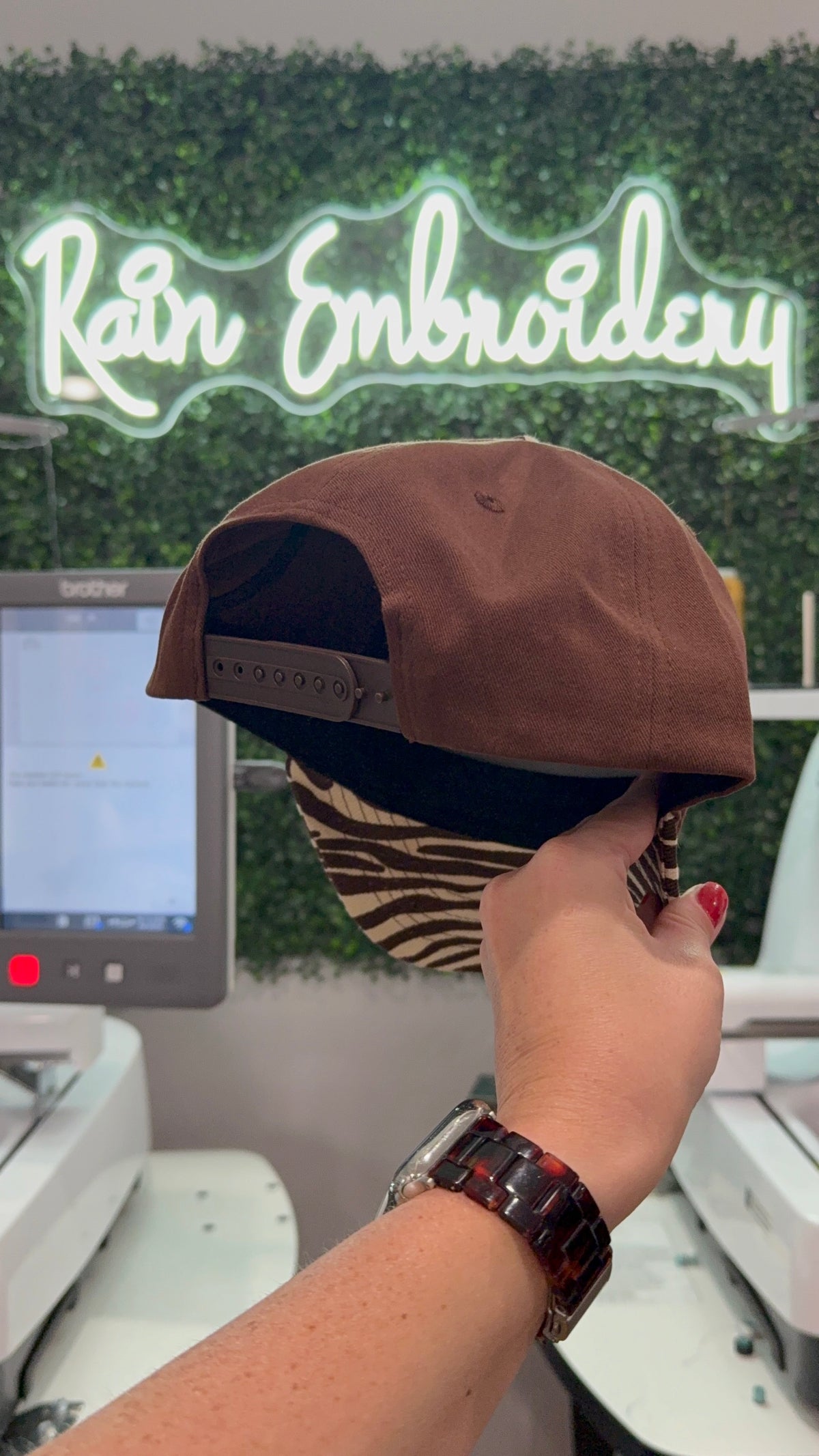 Brown Zebra Bill Hat (blank)