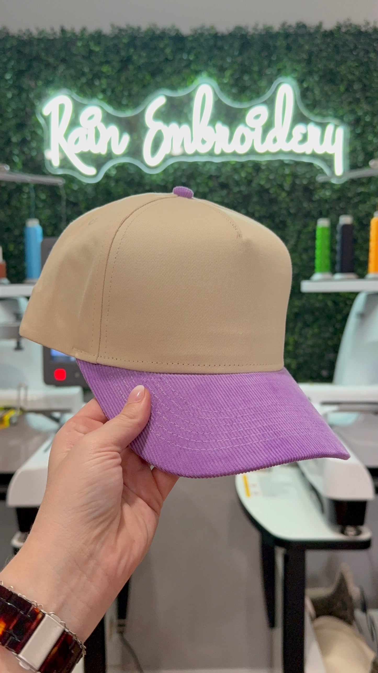 Purple Corduroy Bill Trucker Hat (blank)