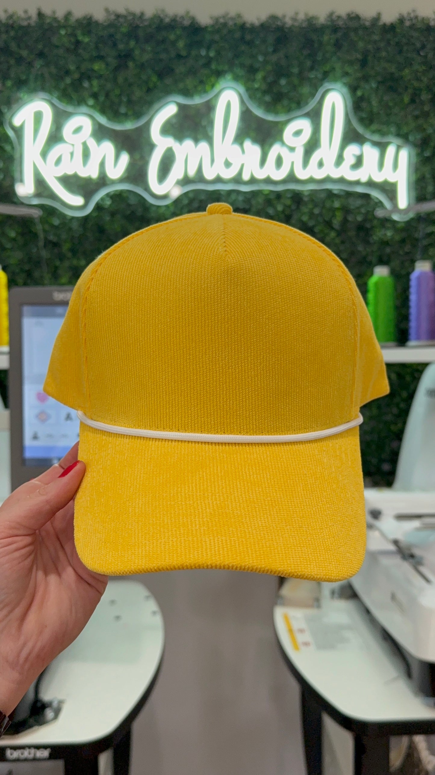 Yellow Corduroy Trucker Hat (blanks)