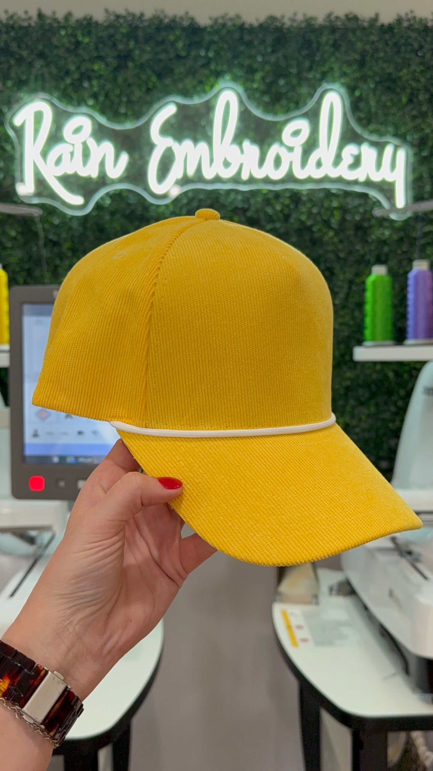 Yellow Corduroy Trucker Hat (blanks)