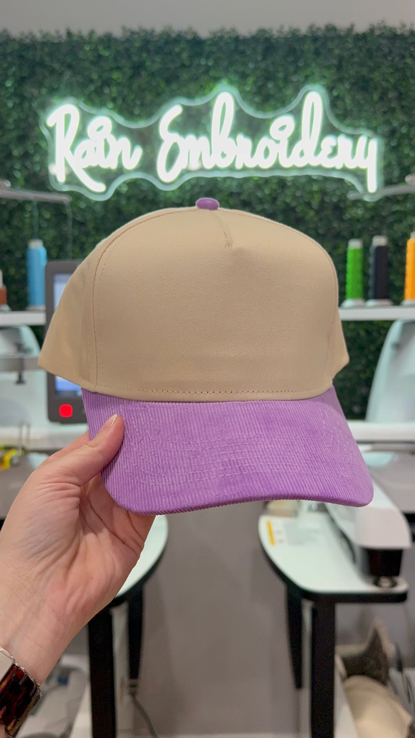 Purple Corduroy Bill Trucker Hat (blank)