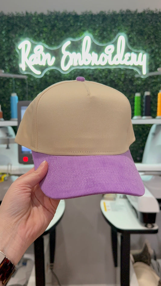 Purple Corduroy Bill Trucker Hat (blank)