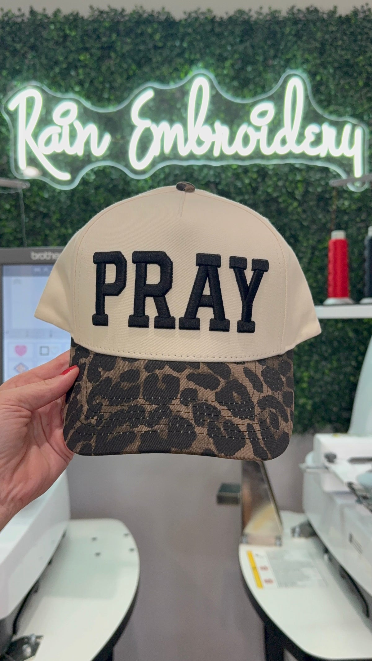 PRAY Leopard Vintage Embroidered Hat