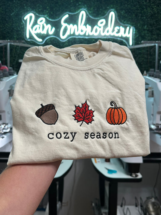 Cozy Season Embroidered Tee