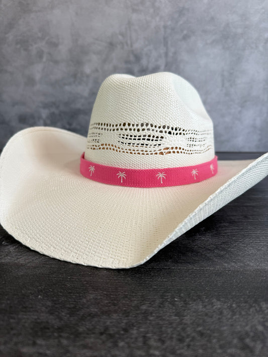 Palm Tree Hat Band (white)