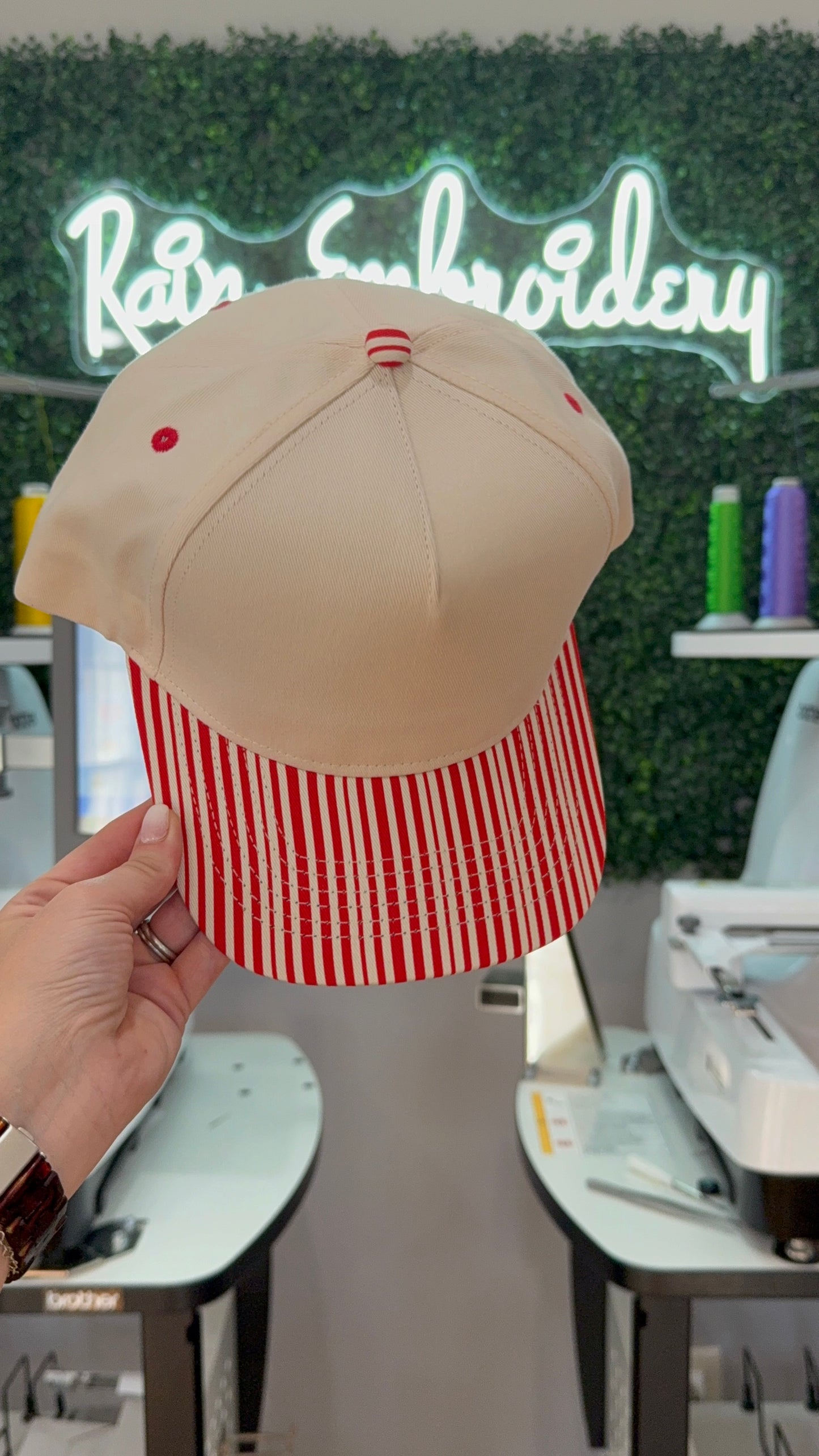 Red Stripes Trucker Hat (blank)