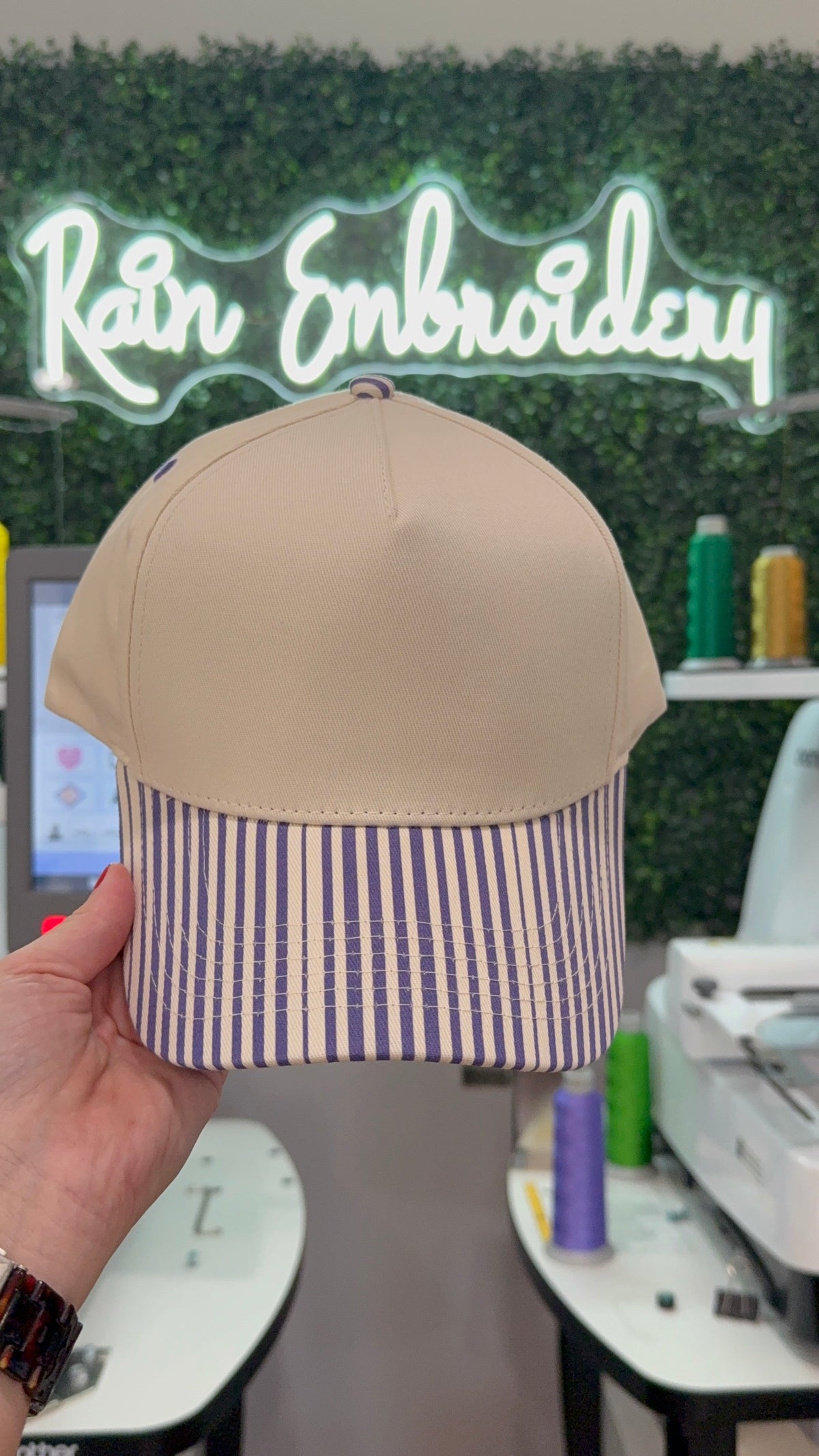 Purple Stripes Trucker Hat (blank)