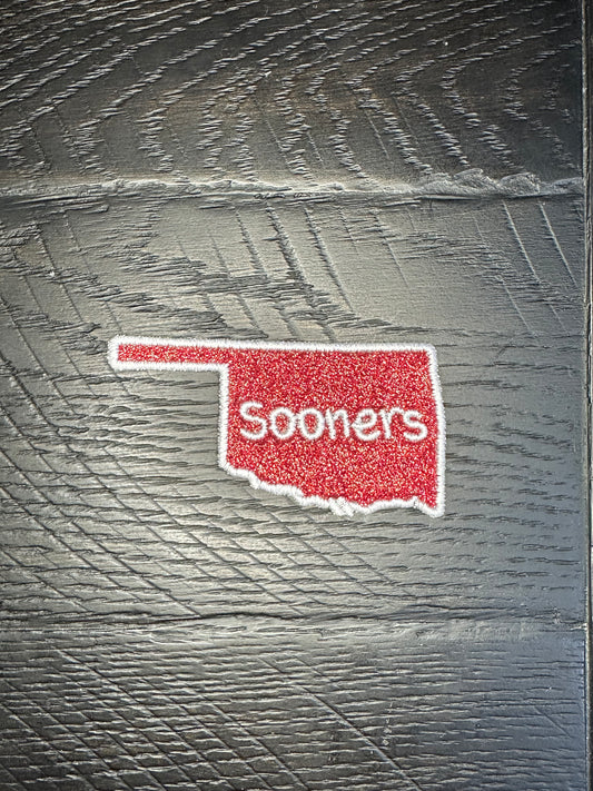 Sooners Glitter Embroidered Patch