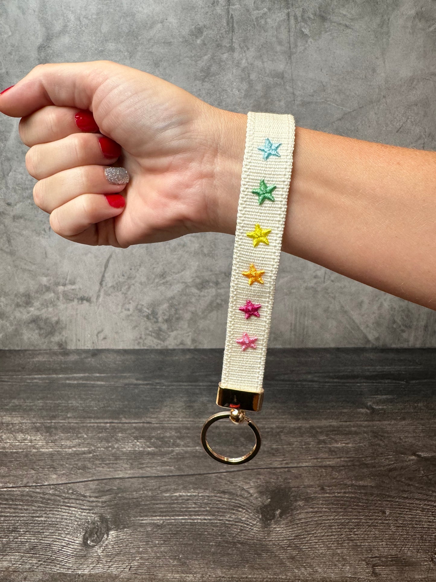 Stars Embroidered WRISTLET Keychain