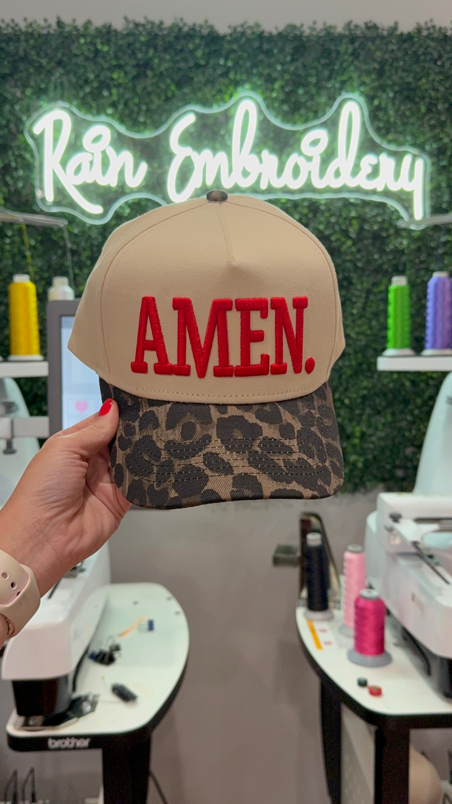 AMEN. Leopard Vintage Hat / Embroidered Hat