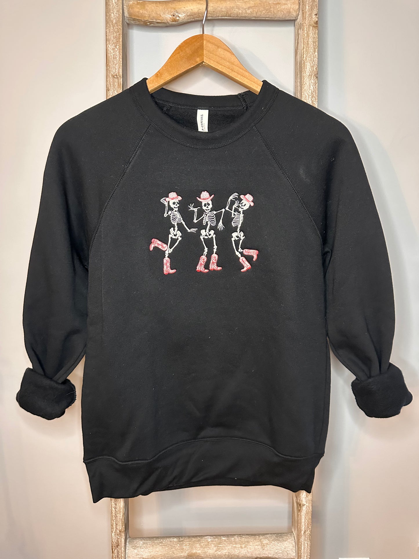 Skeleton Trio Embroidered Crewneck