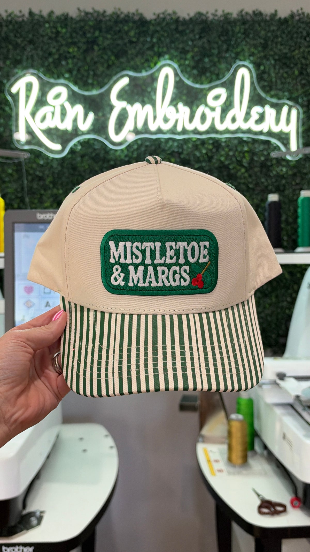 Margs & Mistletoe / Striped Hat