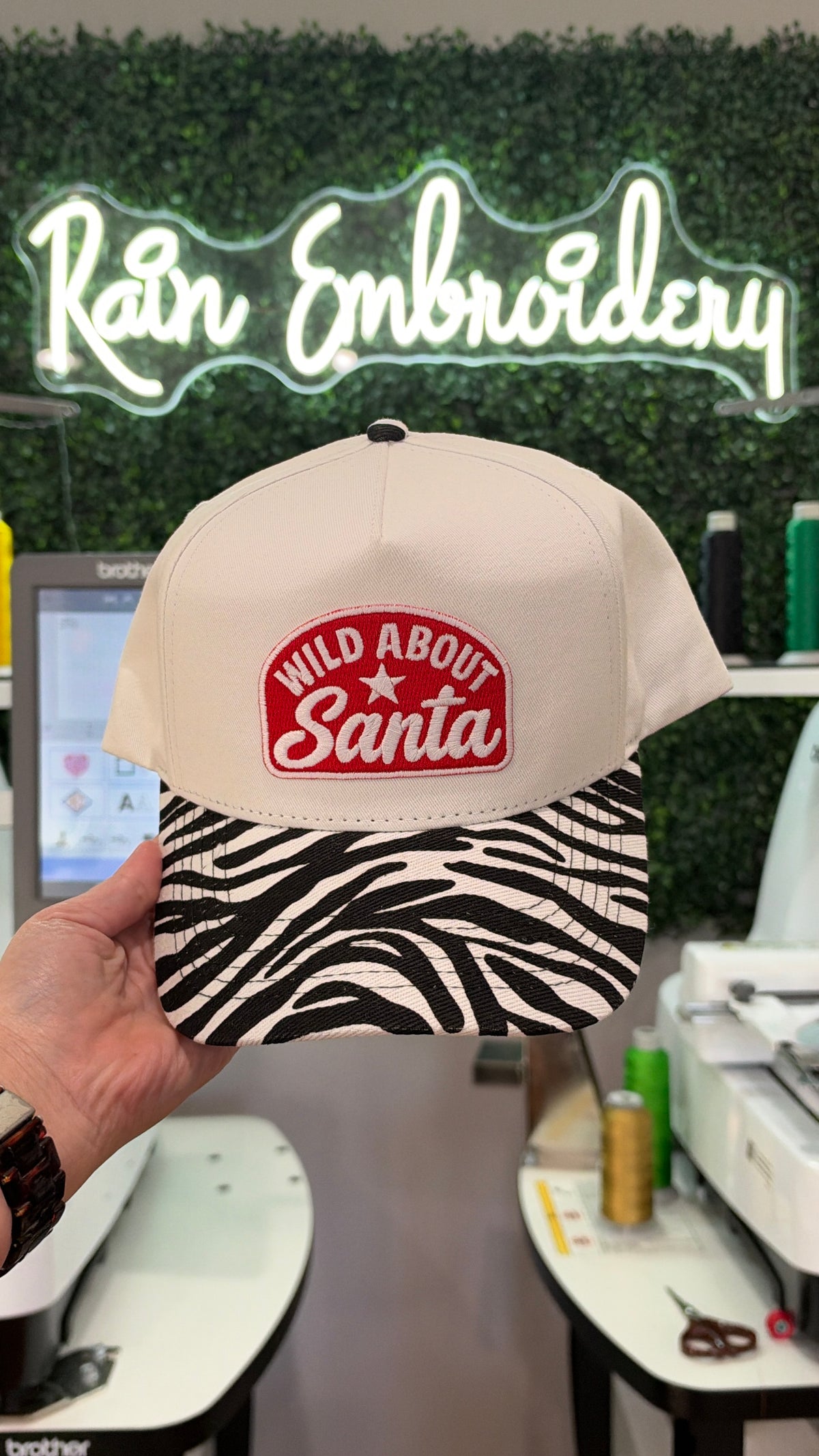Wild about Santa / Zebra Bill Hat