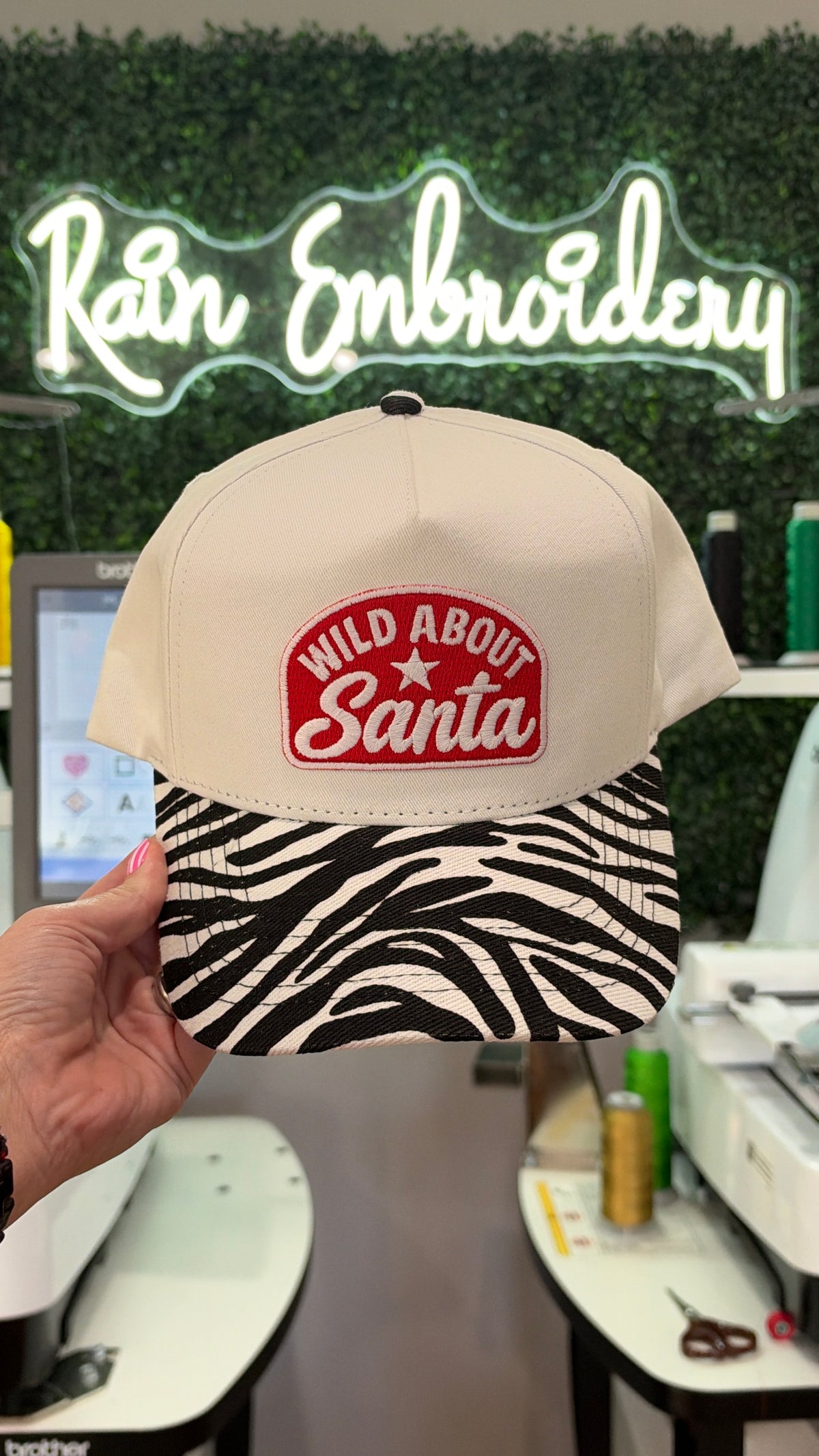 Wild about Santa / Zebra Bill Hat