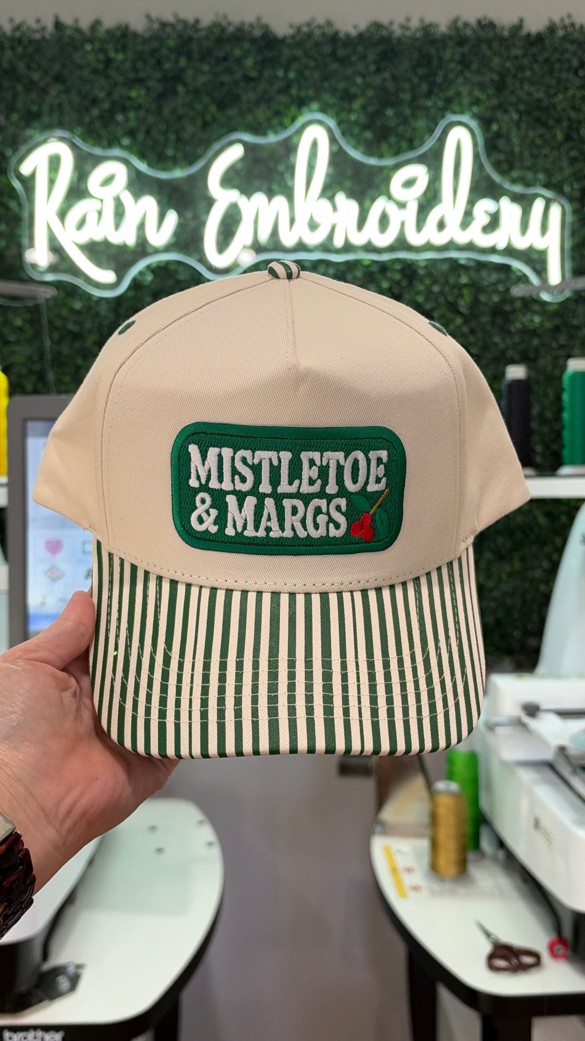 Margs & Mistletoe / Striped Hat