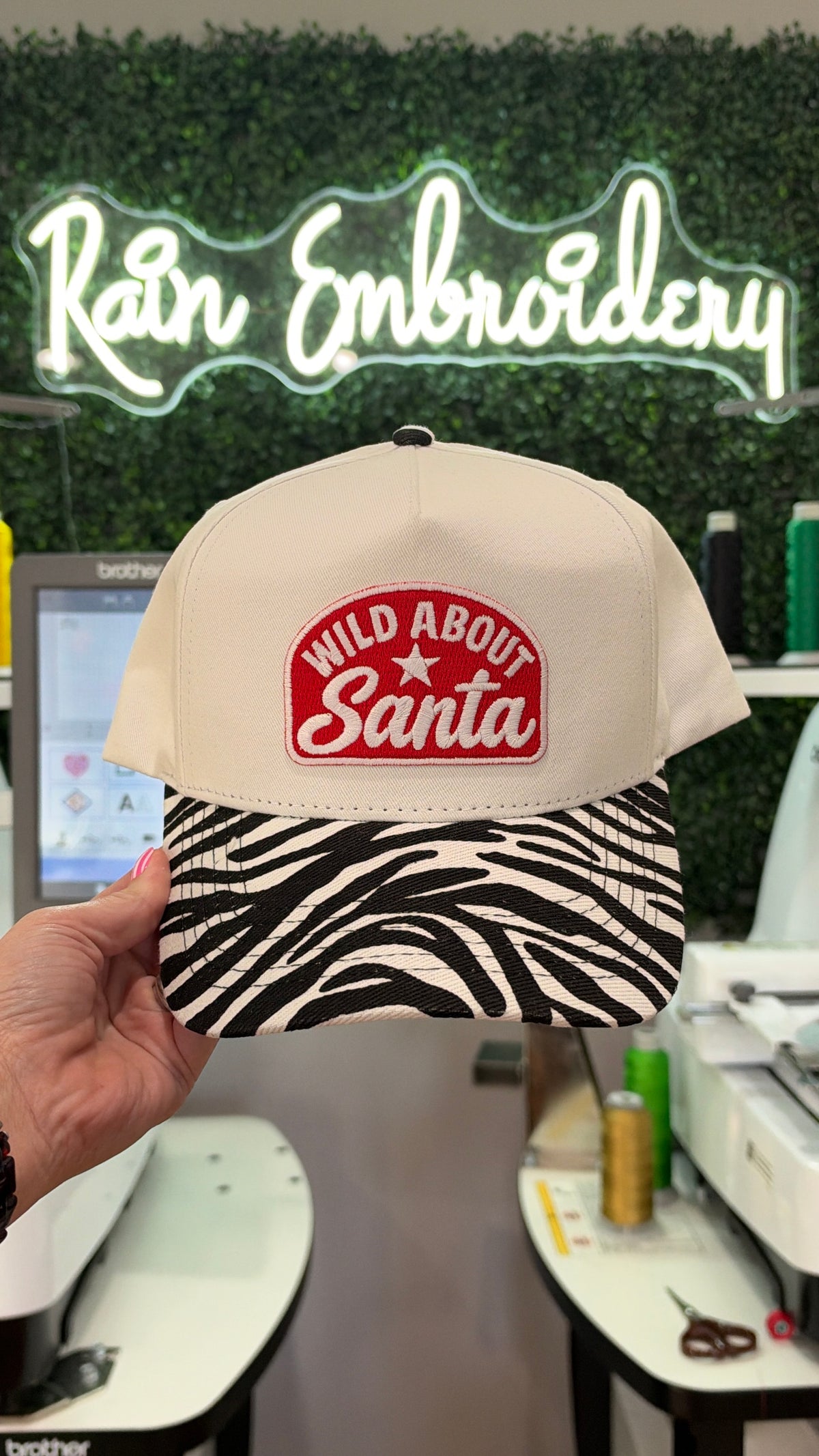 Wild about Santa / Zebra Bill Hat