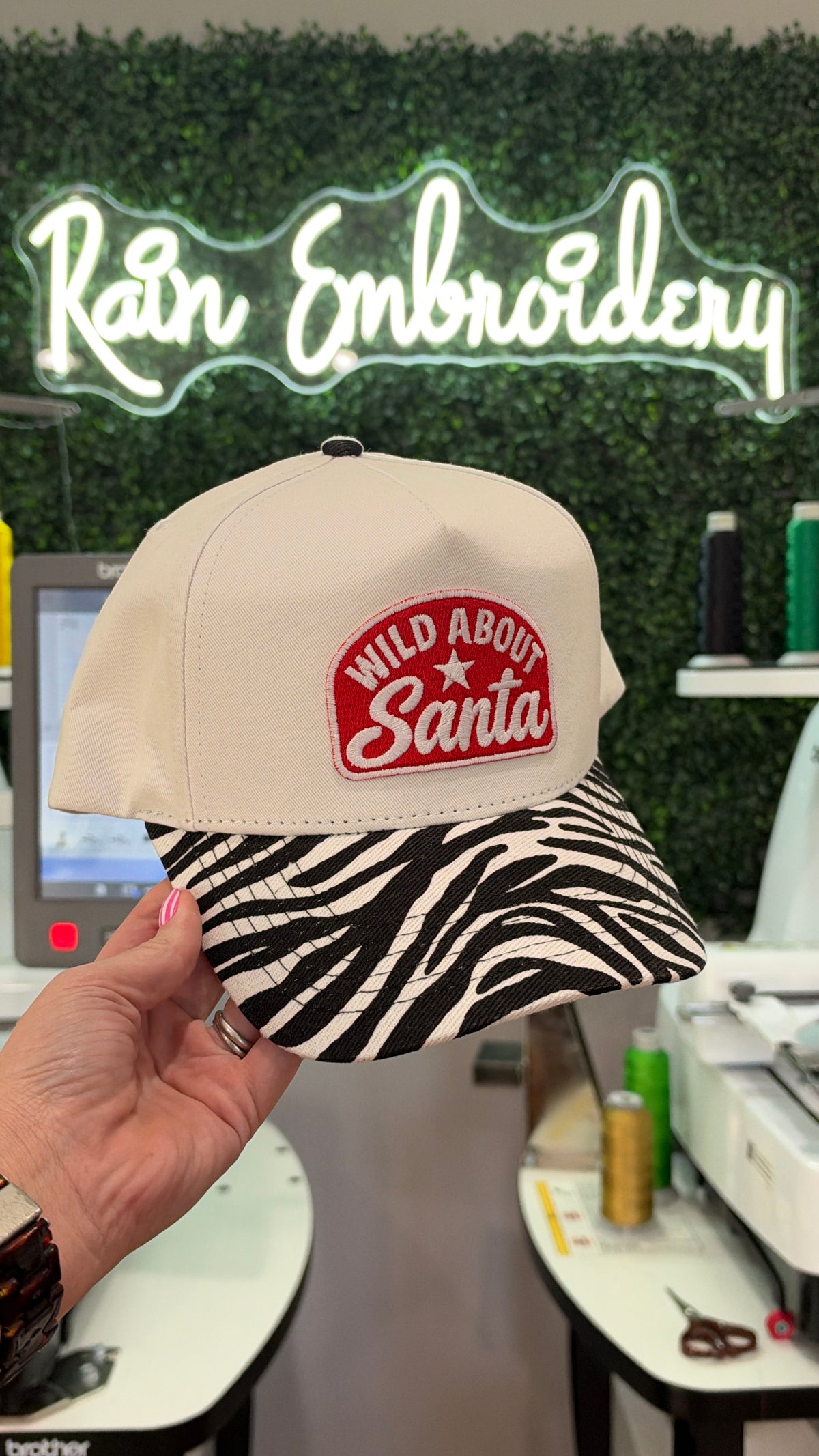 Wild about Santa / Zebra Bill Hat