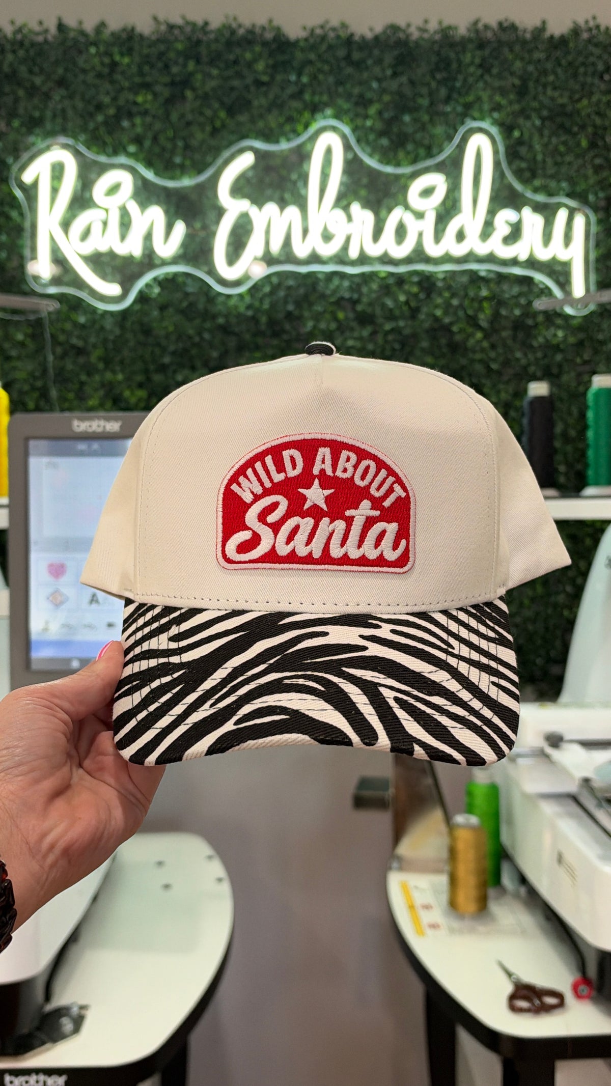 Wild about Santa / Zebra Bill Hat
