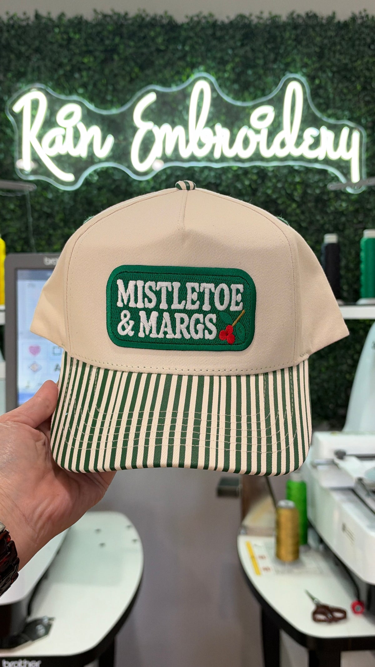 Margs & Mistletoe / Striped Hat