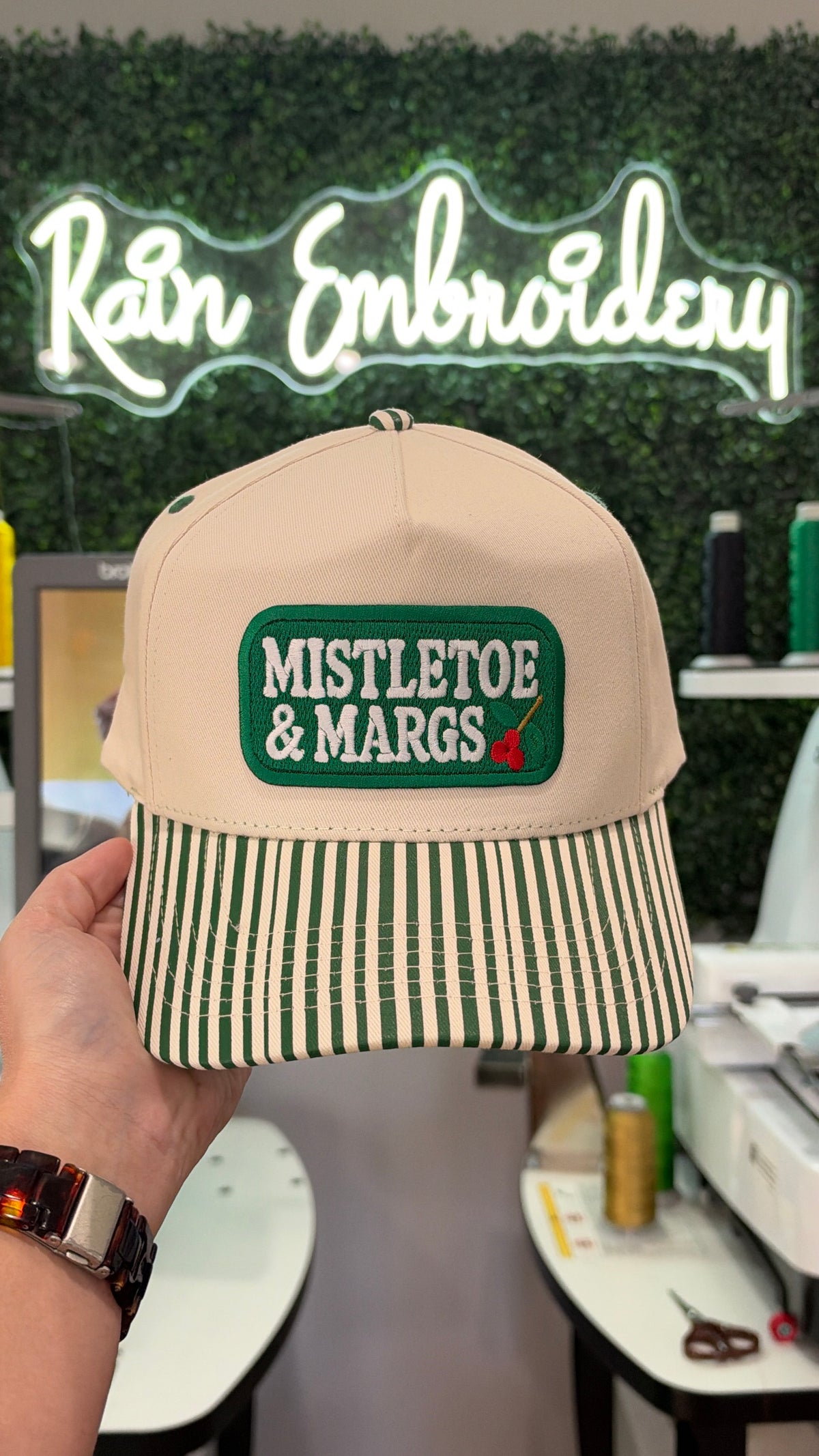 Margs & Mistletoe / Striped Hat