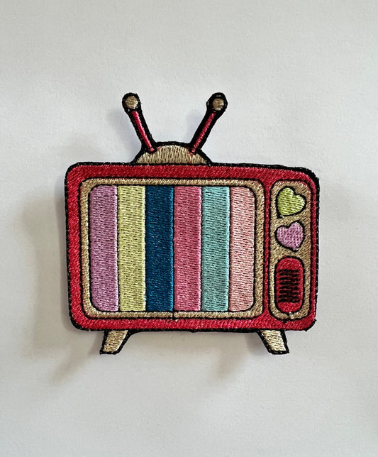 Retro TV Embroidered Patch / Vintage TV Embroidered Patch / Iron On Patch / Sew On Patch / Backpack Patch / Jacket Patch