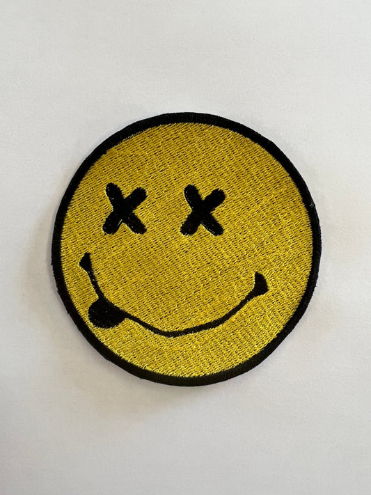 Smiley Embroidered Patch / Iron On Patch / Sew On Patch / Hippie / Retro Smiley Patch