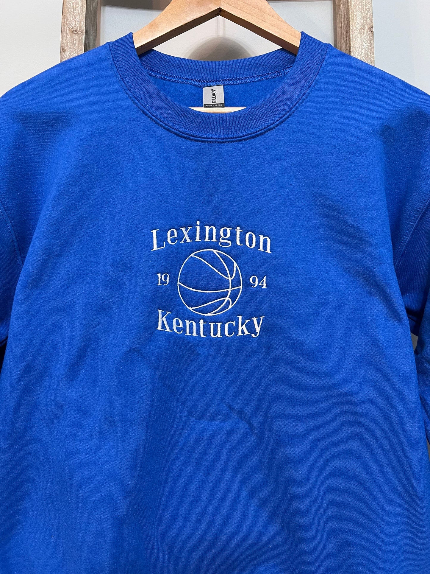 Lexington Kentucky Embroidered Crewneck / Basketball / Lex / 859 / Royal Blue / Kentucky Sweatshirt