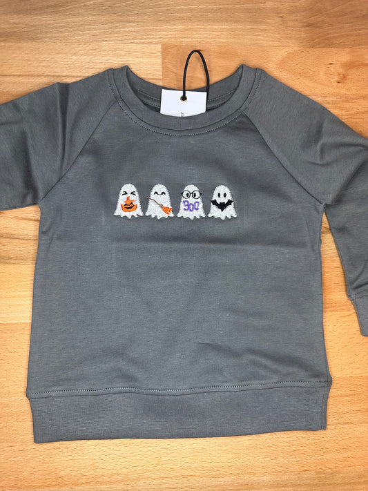 Toddler Ghost Embroidered Crewneck / Kid Ghost Embroidery / Toddler Halloween Shirt / Halloween / Embroidered Ghost Pullover / Spooky Kids