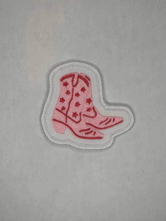 Pink Cowboy Boots Embroidered Patch / Barbie Boots / Pink Boots / Cowgirl Patch / Embroidered Patch / Iron On Patch / Sew On / Jacket Patch